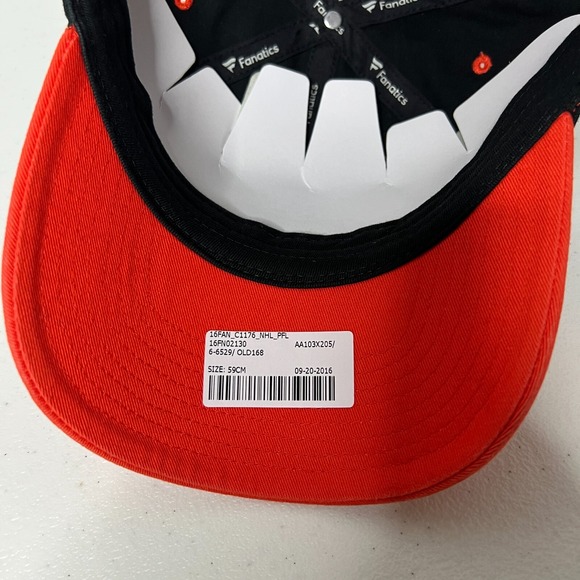 Fanatics Mens Black Orange Philadelphia Flyers Hockey NHL Adjustable Hat Size L - Picture 8 of 8